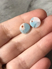 Cotton Candy pink & blue mosaic 10mm confetti circle post earring blanks, drop earring stud earring, jewelry dangle DIY earring making