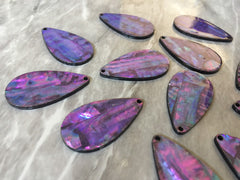 Abalone Shell Purple teardrop Acrylic Blanks Cutout, earring pendant jewelry making, 35mm jewelry, 1 Hole earring blanks, geode agate