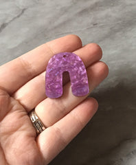 Purple Galaxy Rainbow Acrylic Blanks Cutout, earring jewelry making, dangle earring blanks, rosegold light purple 30mm U shape half moon