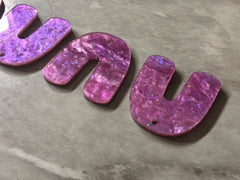 Purple Galaxy Rainbow Acrylic Blanks Cutout, earring jewelry making, dangle earring blanks, rosegold light purple 30mm U shape half moon