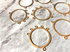 Shiny Gold 5 hole Circles for earrings, gold circle blanks, DIY gold earring jewelry geometric gold earrings, boho long tassel necklace