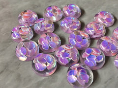 Purple chunky confetti + Clear Resin 12mm Druzy Cabochons, jewelry making kit earring set, diy jewelry, druzy studs, 12mm Druzy Earrings
