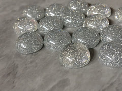 Silver Sparkle Resin 12mm Druzy Cabochons, jewelry making kit earring set, diy jewelry, druzy studs, 12mm Druzy stud earrings fine glitter