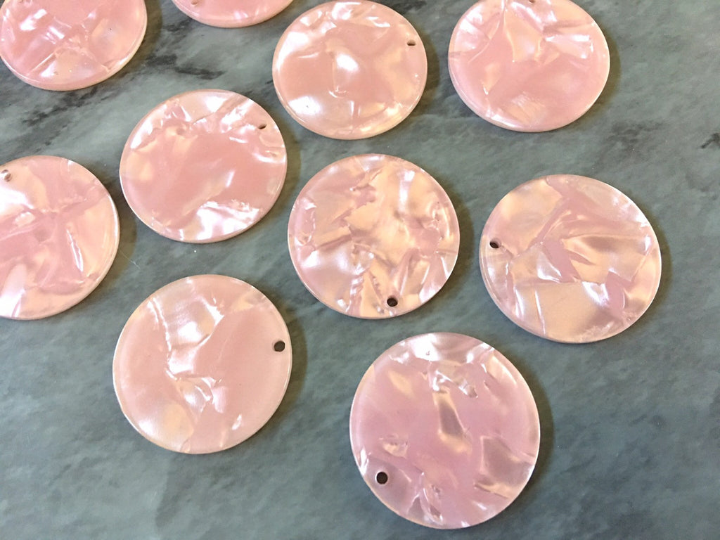 Pink Mosaic Tortoise Shell Acrylic Blanks Cutout, Circle blanks, earring bead jewelry making, 28mm jewelry 1 Hole circle granite bangle