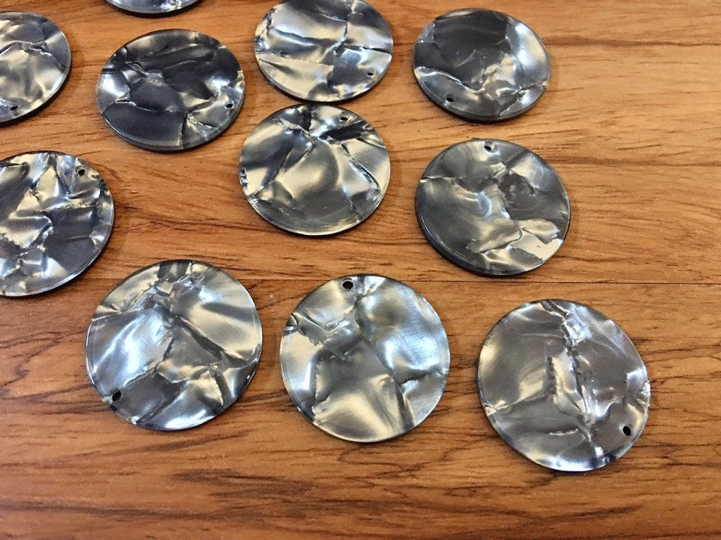 Gray Mosaic Tortoise Shell Acrylic Blanks Cutout, Circle blanks, earring bead jewelry making, 28mm jewelry 1 Hole circle granite bangle