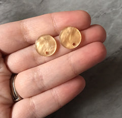 Champagne Tan 14mm confetti circle post earring blanks, drop earring stud earring, jewelry dangle DIY earring making shiny