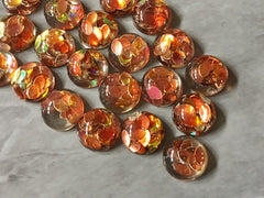 Fall Color chunky confetti + Clear Resin 12mm Druzy Cabochons, jewelry making kit earring set, diy jewelry, druzy studs, 12mm Druzy Earrings