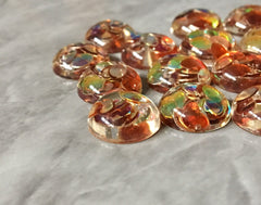 Fall Color chunky confetti + Clear Resin 12mm Druzy Cabochons, jewelry making kit earring set, diy jewelry, druzy studs, 12mm Druzy Earrings