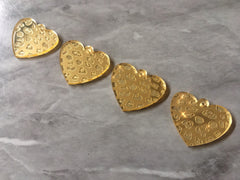 Leopard Print Hearts, laser etched cutout acrylic 30mm Earring Necklace pendant bead, one hole at top DIY blanks mirror silver