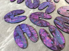 Abalone Shell Purple U shape rainbow Acrylic Blanks Cutout, earring pendant jewelry making, 39mm jewelry, 1 Hole blanks, geode agate
