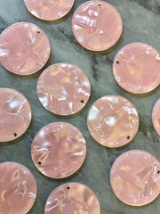 Pink Mosaic Tortoise Shell Acrylic Blanks Cutout, Circle blanks, earring bead jewelry making, 28mm jewelry 1 Hole circle granite bangle