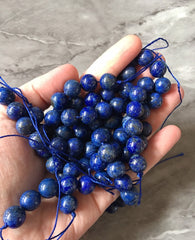 LAST CHANCE Natural Lapis Lazuli Beads Strands, dark Blue, 10mm about 19pcs/strand, 7.6inches, navy blue wholesale agate