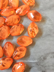 Creamy Orange Diamond Beads, 28mm Beads, big acrylic beads, acrylic beads bracelet necklace earrings, jewelry making oval