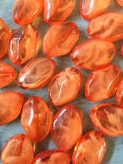 Creamy Orange Diamond Beads, 28mm Beads, big acrylic beads, acrylic beads bracelet necklace earrings, jewelry making oval