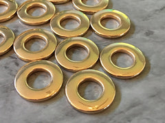 Gold Circle metal earring Rings, circle cutout Necklace pendant bead, one hole at top DIY blanks 23mm across circles, jewelry making