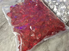 WHOLESALE Huge Lot Crystal Hearts Necklace charms, clearance beads jewelry making earrings bracelet necklace red silver gray mirror