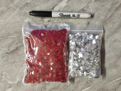 WHOLESALE Huge Lot Crystal Hearts Necklace charms, clearance beads jewelry making earrings bracelet necklace red silver gray mirror