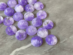 Purple & White Swirl Resin 12mm Cabochons, jewelry making kit, earring set, diy jewelry, druzy studs, 12mm Druzy cabochon stud