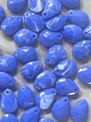 Colorful Acrylic Teardrop Bead, 1 Hole 18mm jewelry making, royal blue teardrop earring blanks, faceted beads dangle drop earrings