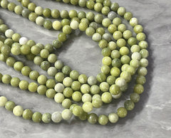 Green Natural Peridot 8mm Bead Strand, Stone jewelry Making Wire Bangles, long necklaces, tassel necklace, green glass gemstone lime