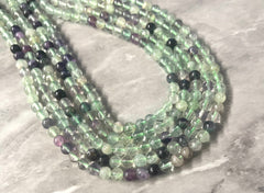 Natural Fluorite Beads 8mm Bead Strand, Stone jewelry Making Wire Bangles, long necklaces, tassel necklace, green glass gemstone clear