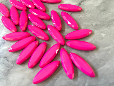Hot Pink Beads, oval pink Beads, Acrylic Beads, 34mm beads, Colorful beads, pink jewelry, Chunky Beads necklace earrings drop girls