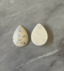 Terrazzo Cream Resin Acrylic Blanks Cabs, 25mm teardrop blanks, earring jewelry making, stud earring blanks, cabochon wire wrapping