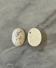 Terrazzo Cream Resin Acrylic Blanks Cabs, 25mm oval blanks, earring jewelry making, stud earring blanks, cabochon wire wrapping