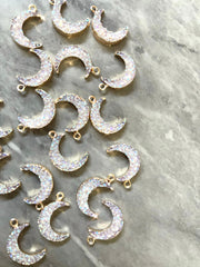 Moon Crescent Druzy Beads with hole, Faux Druzy Beads, lavender cream druzy bracelet, druzy bangle, celestial bracelet jewelry