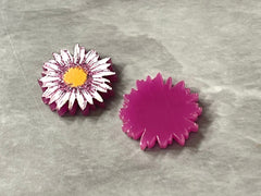 Pink Glitter Sunflower Acrylic Blanks Cutout, earring jewelry making, stud earring blanks, flower shape floral earrings jewelry, magenta