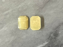 Honey Butter + cream Acrylic Blanks Cabs, 18mm Rectangle blanks, earring jewelry making, stud earring blanks, cabochon earrings
