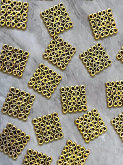 Gold 20mm Filigree, gold drop earring blanks, gold connector beads, gold jewelry making, gold square diamond blanks