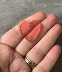 Pink Acrylic Heart, pink heart charm, connector charm Valentines Day jewelry, holiday earrings, 2 holes heart earrings