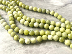 Green Natural Peridot 8mm Bead Strand, Stone jewelry Making Wire Bangles, long necklaces, tassel necklace, green glass gemstone lime