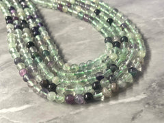 Natural Fluorite Beads 8mm Bead Strand, Stone jewelry Making Wire Bangles, long necklaces, tassel necklace, green glass gemstone clear