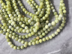 Green Natural Peridot 6mm Bead Strand, Stone jewelry Making Wire Bangles, long necklaces, tassel necklace, green glass gemstone lime