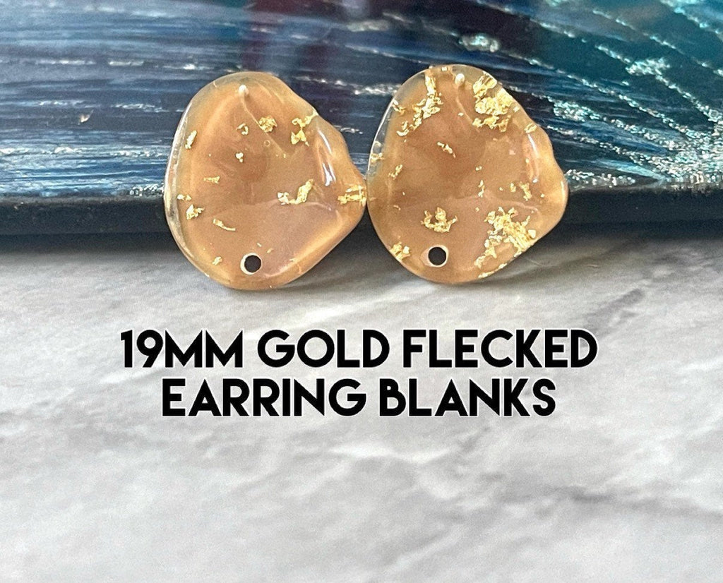 19mm Gold Foil + Tan post earring blanks drop earring, stud earring je –  Swoon & Shimmer