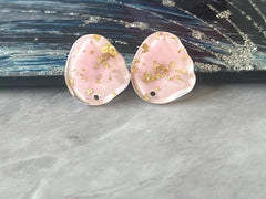 19mm Gold Foil + Blush Pink post earring blanks drop earring, stud earring jewelry dangle DIY earring making oval fancy drop evening