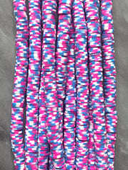 Cotton Candy 8mm WHOLESALE rubber disc beads, 16” strand heishi beads, colorful round polymer beads, colorful pride beads pink blue white