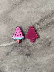 Summer Watermelon Popsicle Acrylic Blanks Cutout, earring jewelry making, stud earring blanks, pink earrings jewelry, magenta