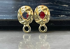 14mm Gold post earring blanks drop earring, stud earring jewelry dangle DIY earring making circle fancy drop evening earrings