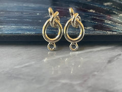 20mm Gold post Knots earring blanks drop earring, stud earring jewelry dangle DIY earring making oval fancy drop evening earrings