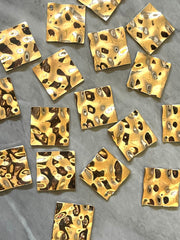 Gold Shiny 25mm Hammered Earring Blanks, Necklaces Earrings square diamond hardware, gold diy earring wires statement boho geometric jewelry