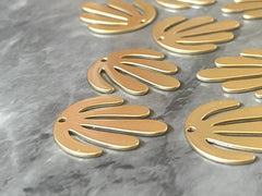 Matte metal Gold Flower Cutout, earring bead jewelry making, 28mm jewelry, gold pendant floral 1 Hole Earring blanks golden metallic