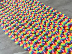 Rainbow 10mm WHOLESALE rubber Heart beads, 14” strand heishi beads, colorful polymer beads, colorful love clearance beads