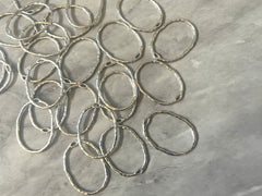 Silver Oval Earring Hoops, 31mm Necklaces Earrings focal point, silver hardware diy earring wires silver statement boho geometric jewelry