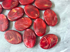 Red Beads, The Ezra Collection, 34mm Oval Beads, Big Acrylic beads, Big Beads, Bangle Beads, Wire Bangle, Beaded Jewelry