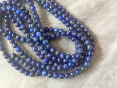 LAST CHANCE 270 Dark Blue shiny Beads, Natural Lapis Lazuli Round Beads Strands, slate blue 4mm blue jewelry set WHOLESALE 14" strand