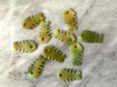 WHOLESALE 24mm acrylic Pieces, blank 1 hole acrylic blanks for earrings, green glitter mosaic acrylic, fish blank earrings