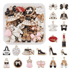WHOLESALE Fashion Charms, girly gold charms, lipstick shoes sweaters cardigan sale clearance